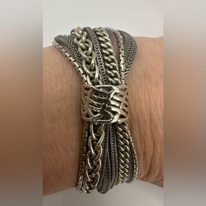 Silpada Talk of the Town Bracelet Sterling Silver Adjustable B1702 Multi Strand
